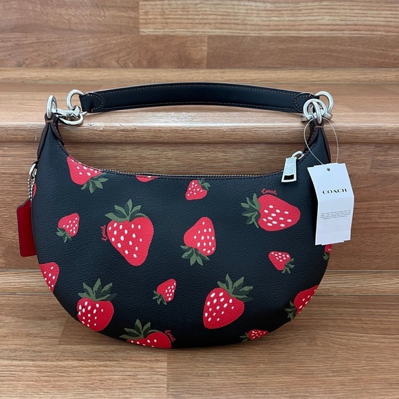 NWT COACH Payton Hobo Shoulder Bag CH330 in Coated Canvas Wild Strawberry Print - Picture 2 of 13